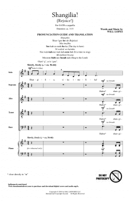 page one of Shangilia! (SATB Choir)