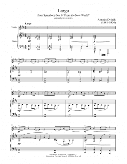 page one of Largo From Symphony No. 9 ("New World") (Violin and Piano)