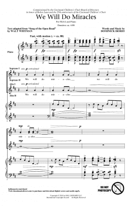 page one of We Will Do Miracles (SSA Choir)