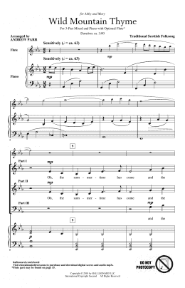 page one of Wild Mountain Thyme (arr. Andrew Parr) (3-Part Mixed Choir)