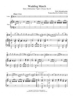 page one of Wedding March (Violin and Piano)