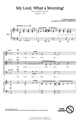 page one of My Lord, What A Morning (arr. Russell Robinson) (3-Part Mixed Choir)