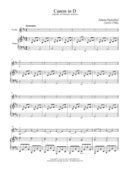 page one of Canon In D (Violin and Piano)