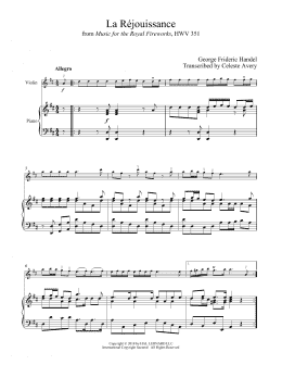 page one of La Rejouissance (Violin and Piano)