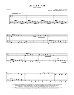 page one of City of Stars (from La La Land) (Cello Duet)