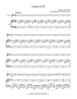 page one of Canon In D (Violin and Piano)
