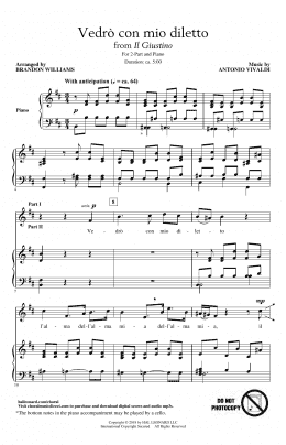 page one of Vedro Con Mio Diletto (arr. Brandon Williams) (2-Part Choir)