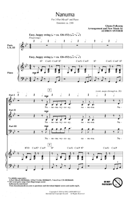 page one of Nanuma (3-Part Mixed Choir)
