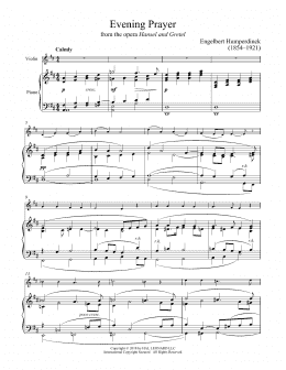 page one of Evening Prayer (Violin and Piano)