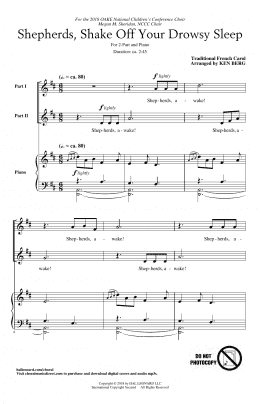 page one of Shepherds, Shake Off Your Drowsy Sleep (arr. Ken Berg) (2-Part Choir)