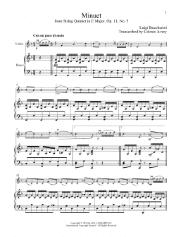 page one of Minuet (Violin and Piano)