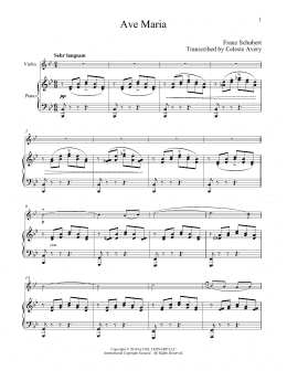 page one of Ave Maria, Op. 52, No. 6 (Violin and Piano)