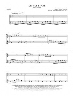 page one of City of Stars (from La La Land) (Violin Duet)