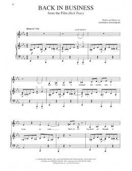 page one of Back In Business (Piano & Vocal)