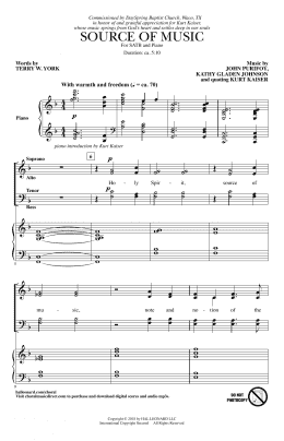page one of Source Of Music (SATB Choir)