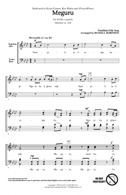page one of Meguru (arr. Russell Robinson) (SATB Choir)