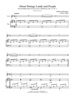 page one of Of Strange Lands And People, Op. 15, No. 1 (Violin and Piano)