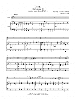 page one of Ombra Mai Fu (Violin and Piano)
