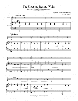 page one of The Sleeping Beauty Waltz (Violin and Piano)