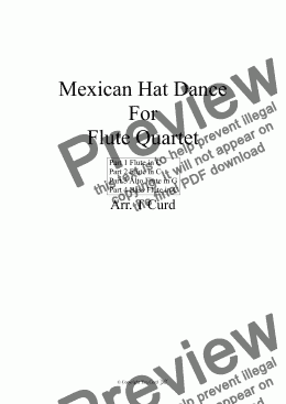 page one of Mexican Hat Dance. For Flute Quartet