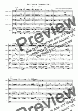 page one of 2 Classical Favourites for Double Bass Quartet (volume one)