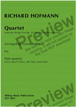 page one of Hofmann -  Quartet for four flutes