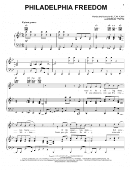page one of Philadelphia Freedom (Piano, Vocal & Guitar Chords (Right-Hand Melody))