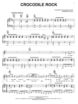 page one of Crocodile Rock (Piano, Vocal & Guitar Chords (Right-Hand Melody))