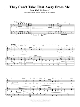 page one of They Can't Take That Away From Me (Piano, Vocal & Guitar Chords (Right-Hand Melody))
