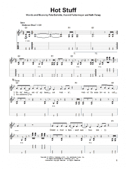 page one of Hot Stuff (Guitar Tab (Single Guitar))
