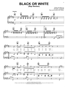page one of Black Or White (Piano, Vocal & Guitar Chords (Right-Hand Melody))