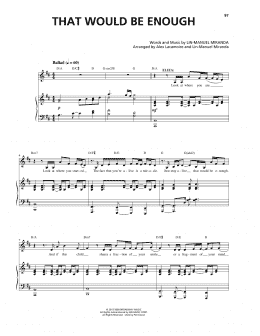page one of That Would Be Enough (from Hamilton) (Piano & Vocal)