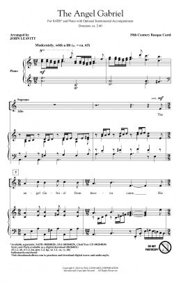 page one of The Angel Gabriel (SATB Choir)