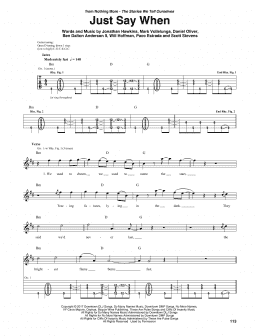 page one of Just Say When (Guitar Rhythm Tab)