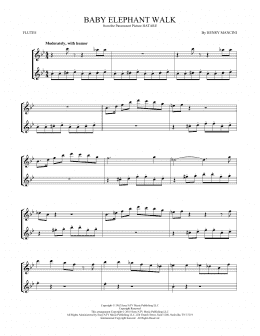 page one of Baby Elephant Walk (Flute Duet)