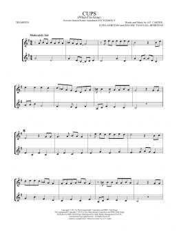 page one of Cups (When I'm Gone) (from Pitch Perfect) (Trumpet Duet)