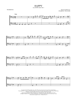 page one of Happy (from Despicable Me 2) (Trombone Duet)
