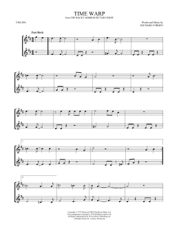 page one of Time Warp (Violin Duet)