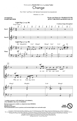 page one of Change (feat. James Taylor) (arr. Mark Brymer) (2-Part Choir)