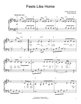 page one of Feels Like Home (Easy Piano)