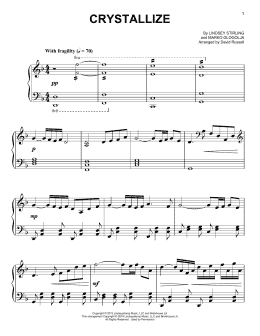 page one of Crystallize (Easy Piano)