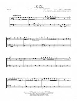 page one of Cups (When I'm Gone) (from Pitch Perfect) (Cello Duet)