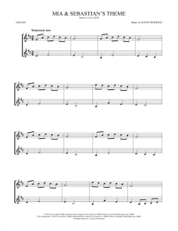 page one of Mia & Sebastian's Theme (from La La Land) (Violin Duet)