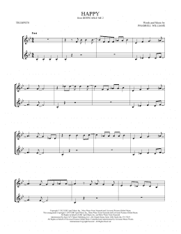 page one of Happy (from Despicable Me 2) (Trumpet Duet)