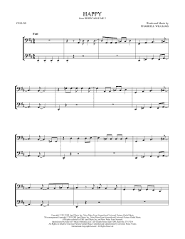 page one of Happy (from Despicable Me 2) (Cello Duet)