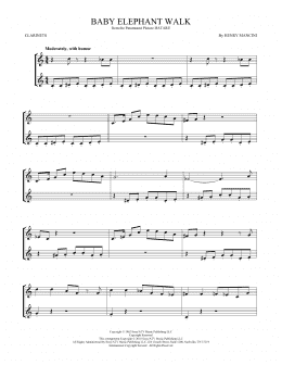 page one of Baby Elephant Walk (Clarinet Duet)