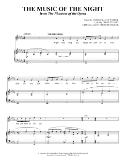 page one of The Music of the Night (from The Phantom of the Opera) (Piano & Vocal)