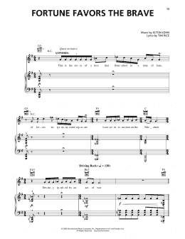 page one of Fortune Favors The Brave (from Aida) (Piano & Vocal)