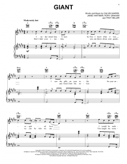 page one of Giant (Piano, Vocal & Guitar Chords (Right-Hand Melody))