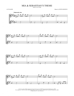 page one of Mia & Sebastian's Theme (from La La Land) (Alto Sax Duet)